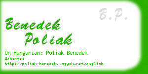 benedek poliak business card